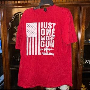 Just One More Gun I Promise Patriotic Gift for Husband Red Men's T-Shirt Tee XL